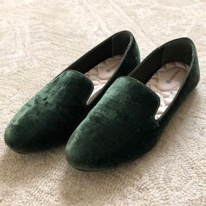 Birdies velvet olive slipons